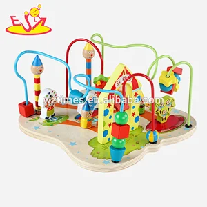 New hottest funny circus design wooden bead maze toy for kids ages 1 and up W11B155