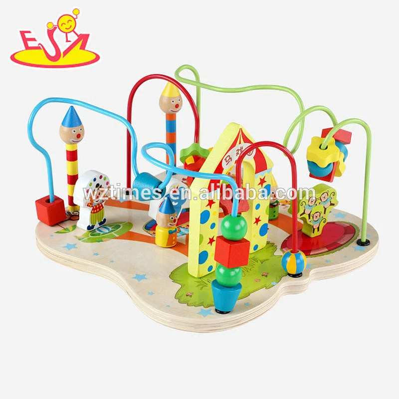 New hottest funny circus design wooden bead maze toy for kids ages 1 and up W11B155