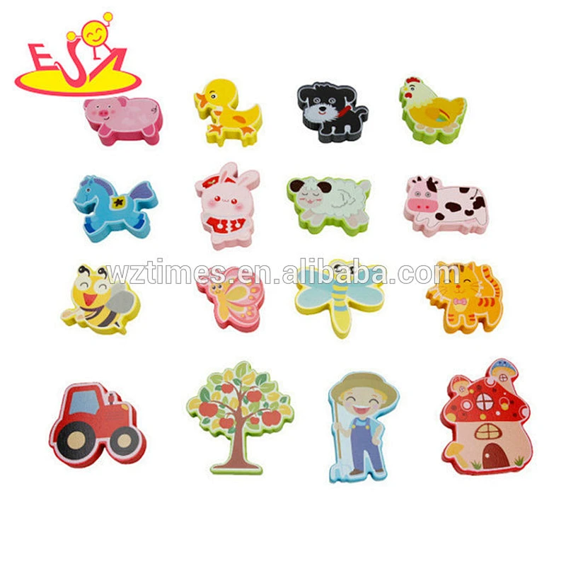Venta al por mayor producto atractivo granja tema juguete animales de madera rompecabezas para niños W14D039
