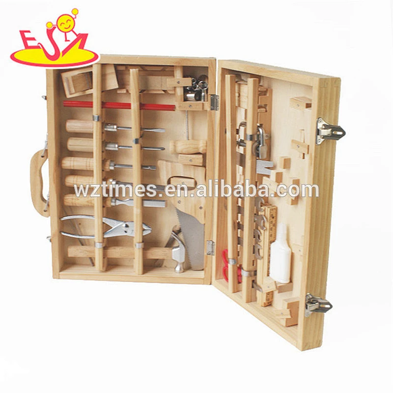 Hölzerner Reparaturwerkzeuginstallationssatz des Spielzeugs des hohen Wertes Nutzen zum Handfertigkeitstraining der Kinder W03D046