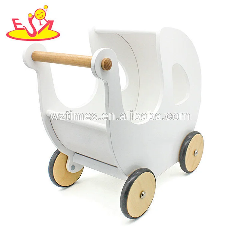 Caminador de empuje de bebé de madera blanco 2018 nuevo diseño para ayuda a caminar W16E100