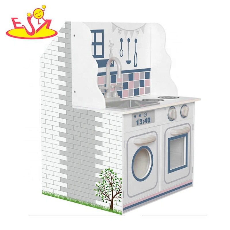 2019 Original Design muti-color 2 in 1 wooden kitchen and dollhouse for kids W06A377