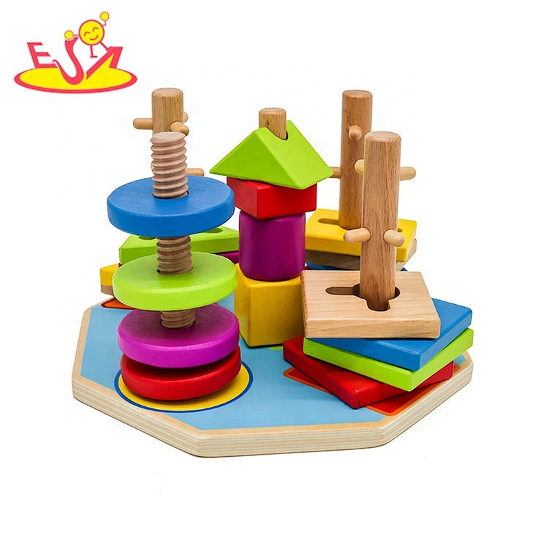 2019 New fashion educational sorter wooden block shape toy for kids W13E084