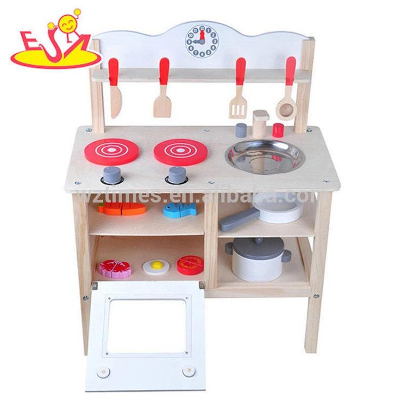 Nuevo estilo de simulación de cocina de juguete de madera para niños jugar W10C401