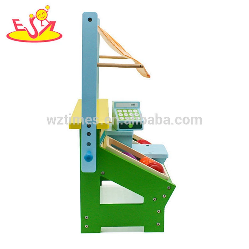 Best sale children wooden toy fruit & vegetable market stand for pretend play W10A060B