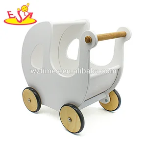 Caminador de empuje de bebé de madera blanco 2018 nuevo diseño para ayuda a caminar W16E100