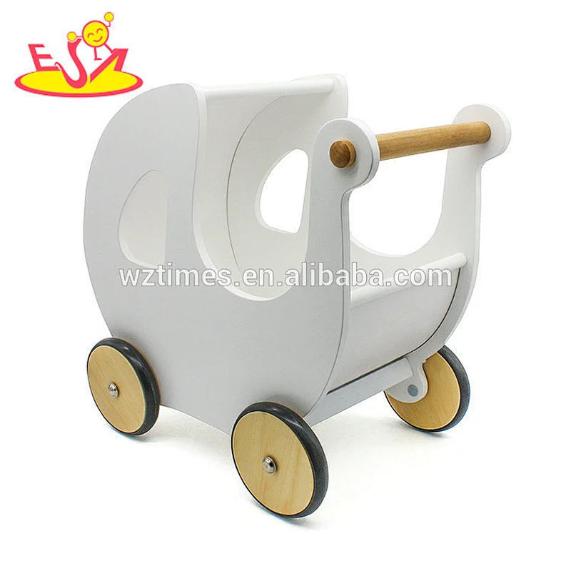 Caminador de empuje de bebé de madera blanco 2018 nuevo diseño para ayuda a caminar W16E100