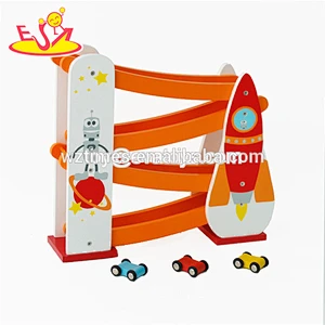 Auto-Spielrampfrennspielzeug des fördernden Geschenks hölzernes für Kinder W04E060