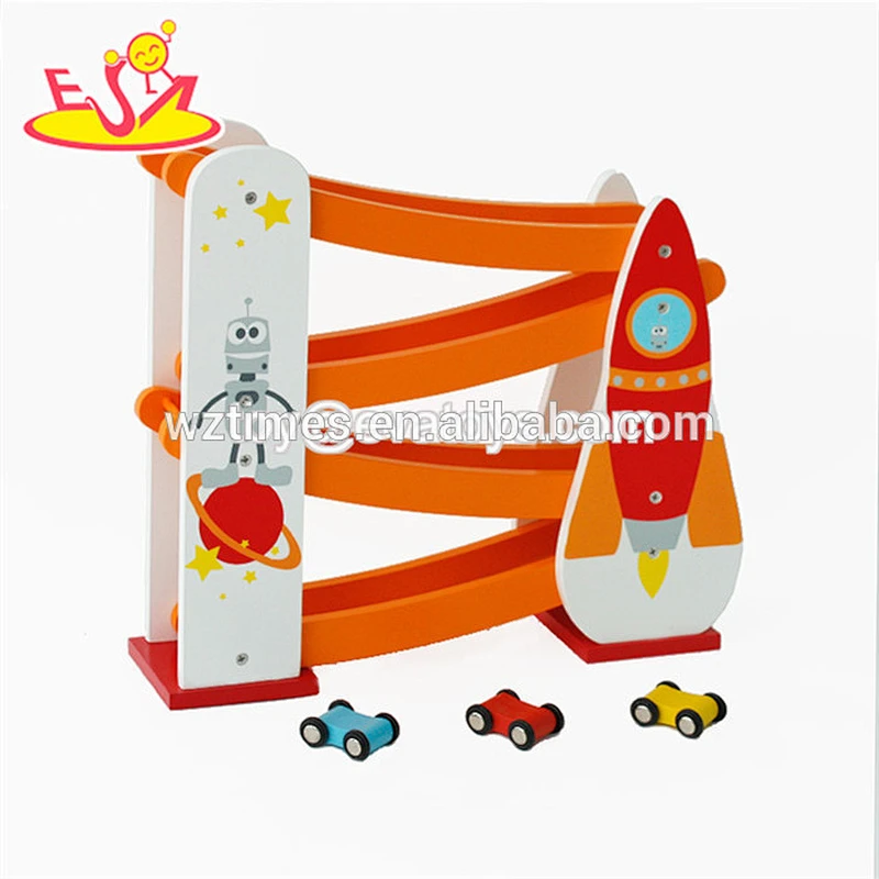 Auto-Spielrampfrennspielzeug des fördernden Geschenks hölzernes für Kinder W04E060