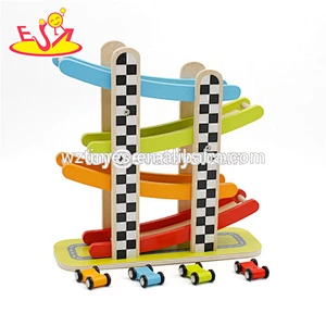 Auto-Spielrampfrennspielzeug des fördernden Geschenks hölzernes für Kinder W04E060