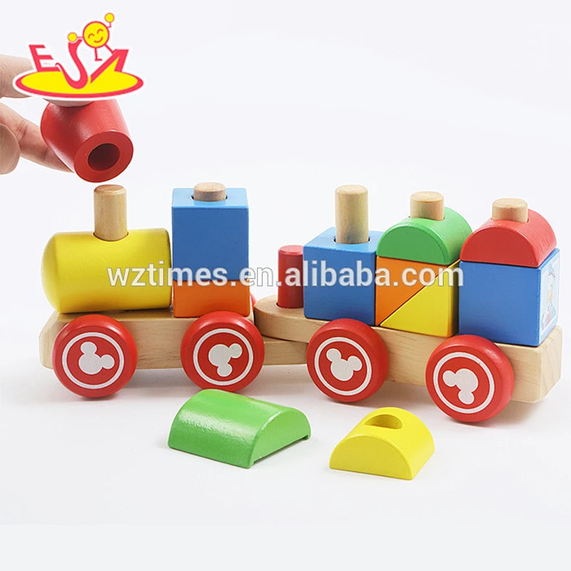 heißer Verkauf des hölzernen Babyzuges des Großhandelsqualitäts scherzt hölzernen Zug W05C038