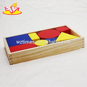 wholesale 48 pieces toddlers educational wooden geometric pattern block for sale W13A107