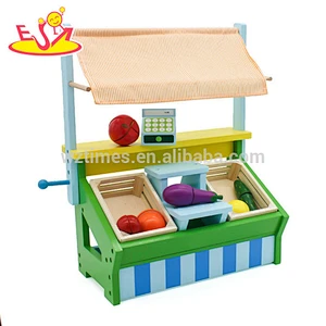 Best sale children wooden toy fruit & vegetable market stand for pretend play W10A060B