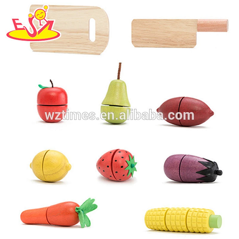 Großhandel heißesten Verkauf Holz Baby Gemüse schneiden Set Spielzeug W10B141
