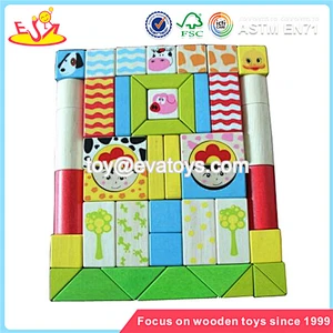 Wholesale baby wooden building blocks toy teaching aid wooden building blocks toy W13A027