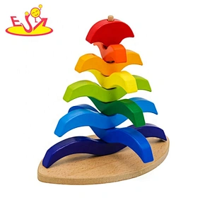 New arrival educational wooden rainbow baby toy for baby W13D218