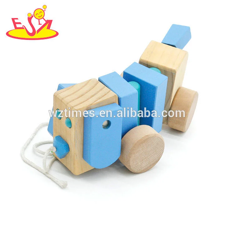 wholesale most popular wooden children drag the car toy W05B032