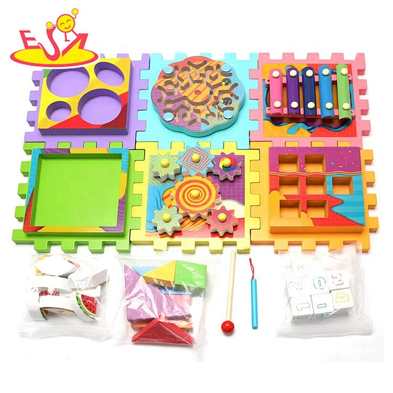 2019 Top fashion educational wooden sort and discover activity cube for kids W12D174