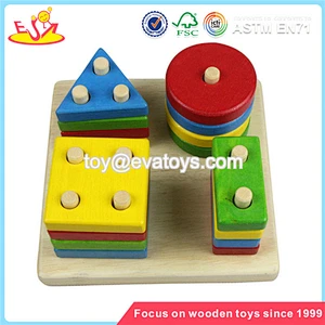 Wholesale lovely wooden stacking blocks game toy top sale wooden stacking blocks game W13D047