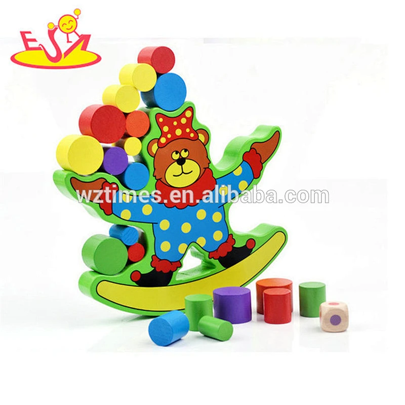 Reizendes buntes hölzernes Spielzeugbalancenstapelspiel für Kinder W11F071
