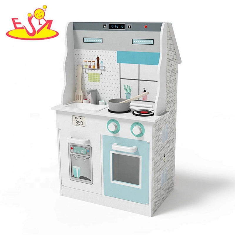2019 Original Design kids 2 in 1 wooden doll house and kitchen toys for role play W06A371C