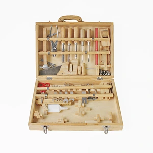 Hölzerner Reparaturwerkzeuginstallationssatz des Spielzeugs des hohen Wertes Nutzen zum Handfertigkeitstraining der Kinder W03D046