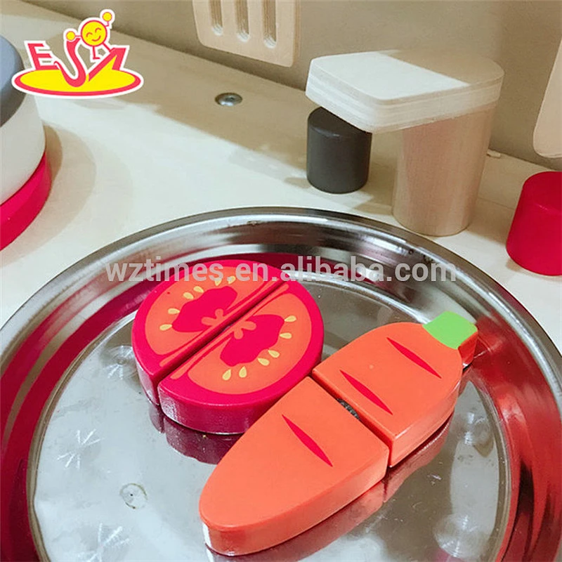 Nuevo estilo de simulación de cocina de juguete de madera para niños jugar W10C401