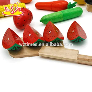 wholesale cheap pretend play cutting wooden toy fruits and vegetables for kids W10B206