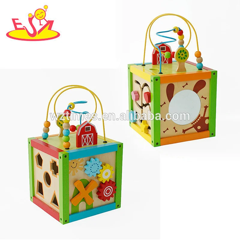 Billig billiges Werbeartikel Holz 3d Perlen Blöcke Spielzeug für Kinder W11B157