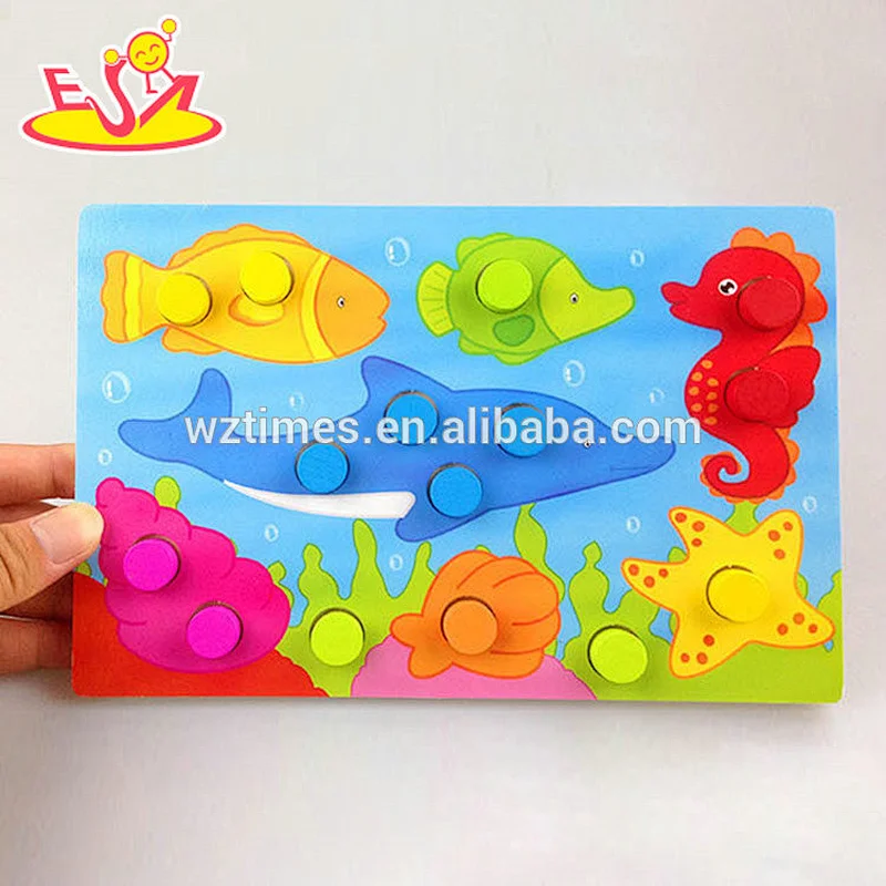 wholesale best selling educational wooden baby puzzle toy bring fun W14C252
