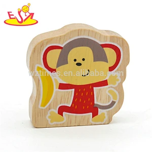 Neue Ankunft intellektuelles Spielzeug aus Holz Bauernhof Tierblöcke für Kinder W14A026
