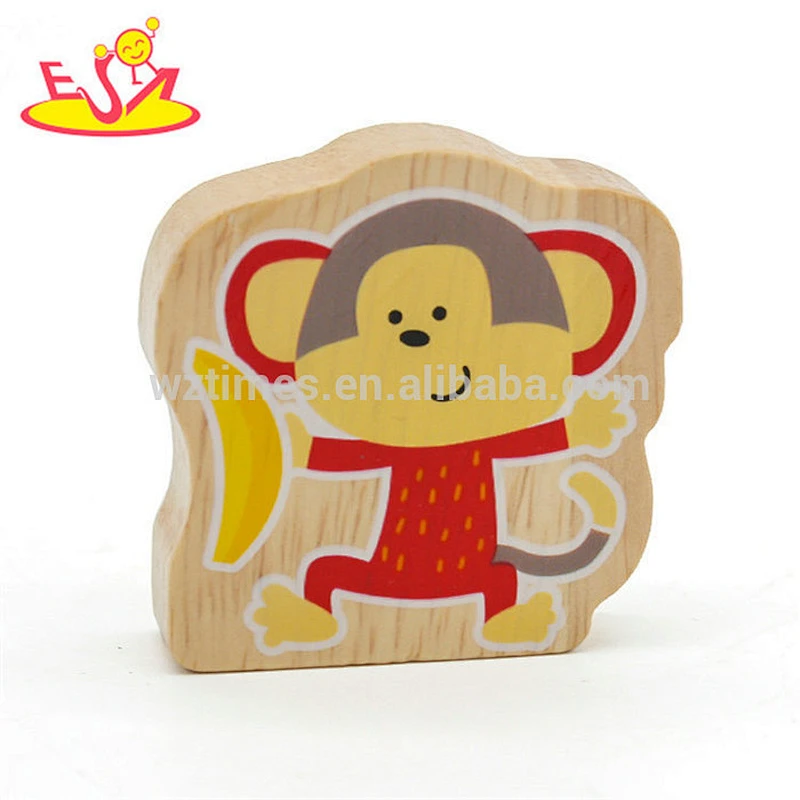 Neue Ankunft intellektuelles Spielzeug aus Holz Bauernhof Tierblöcke für Kinder W14A026
