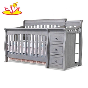 high quality mini wooden baby cot bed with changing table W08E027