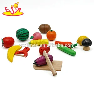 wholesale cheap pretend play cutting wooden toy fruits and vegetables for kids W10B206