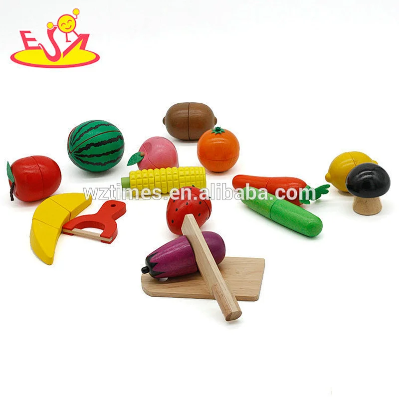 wholesale cheap pretend play cutting wooden toy fruits and vegetables for kids W10B206