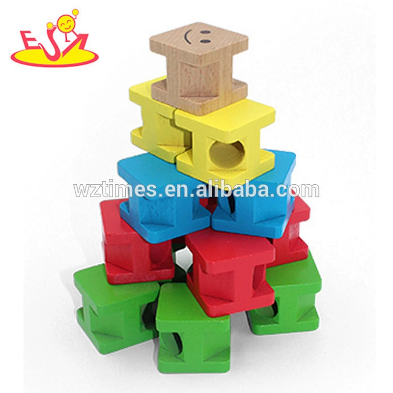 Wholesale interesting wooden building blocks toy special kids wooden building blocks toy colorful building blocks toy W13D097