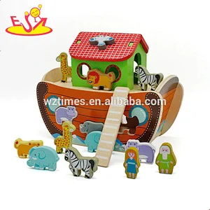 Neue angekommene lustige hölzerne Noah Arche Tiere für Kinder W12D084