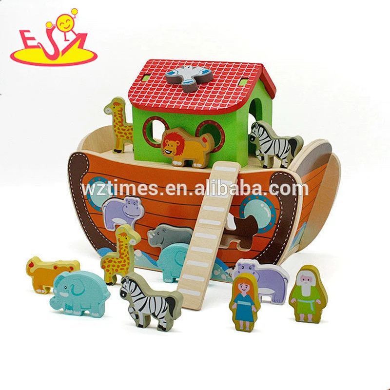 Neue angekommene lustige hölzerne Noah Arche Tiere für Kinder W12D084