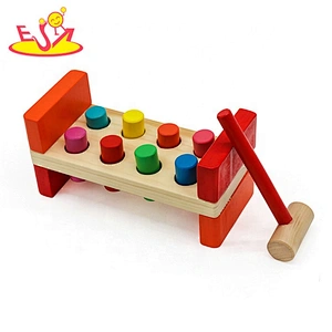 wholesale educational Wooden colorful knocking toy, intelligence knocking toy W11G018