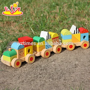 2018 wholesale baby wooden block toy car cheap kids wooden block toy car high quality children wooden block toy car W04A282