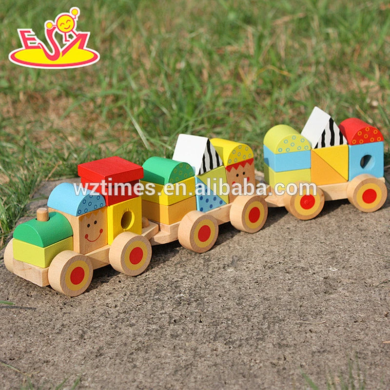 2018 wholesale baby wooden block toy car cheap kids wooden block toy car high quality children wooden block toy car W04A282