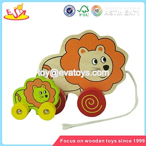 Wholesale modern kids wooden walking animal toy pretty baby wooden ducks walking animal toy W05B058