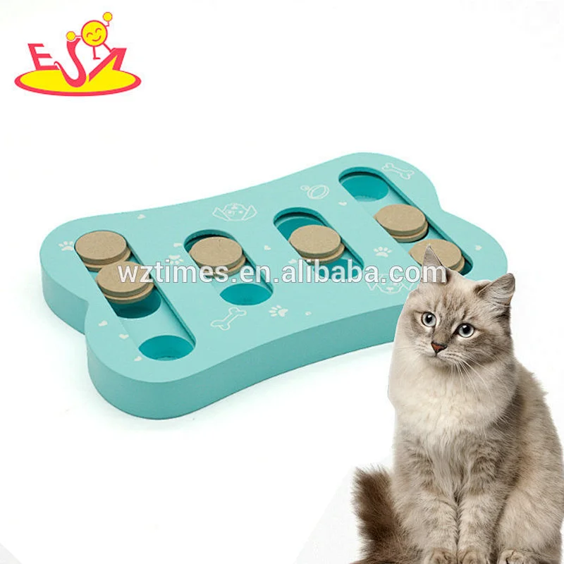 2018 Amazon top seller mini educational pets toys wooden puppy puzzle toys for sale W06F084 blue