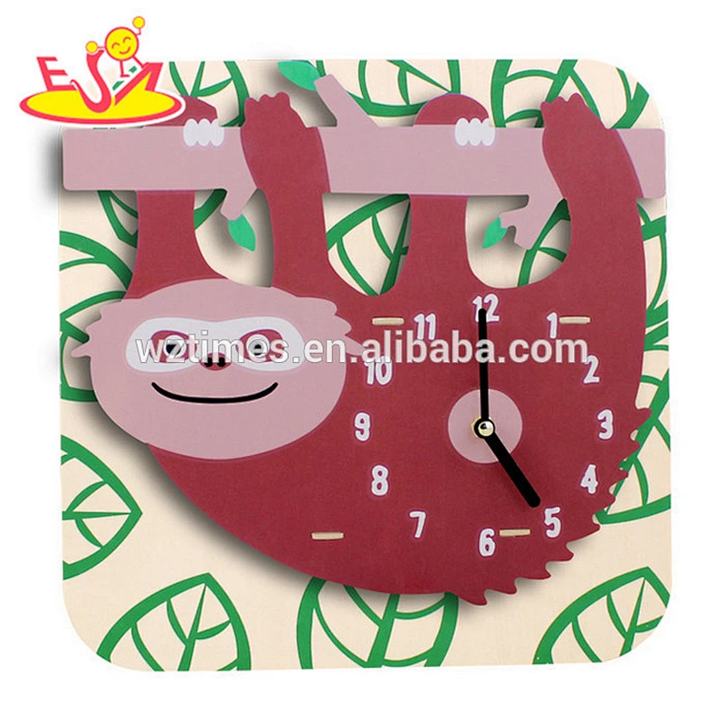 2018 wholesale school wooden early teaching clock funny kids wooden teaching clock best children wooden teaching clock W14K009