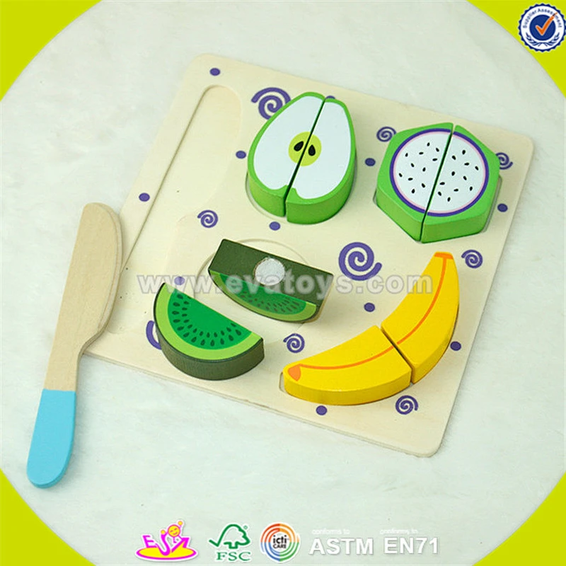 Wholesale children funny wooden fruits toy best gift for kids wooden cutting fruits toy W10B091A