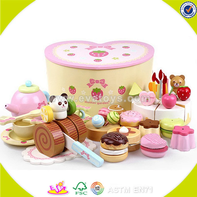 wholesale baby wooden desserts cake toy, popular kids wooden desserts cake toy, lovely children wooden birthday cake W10B102