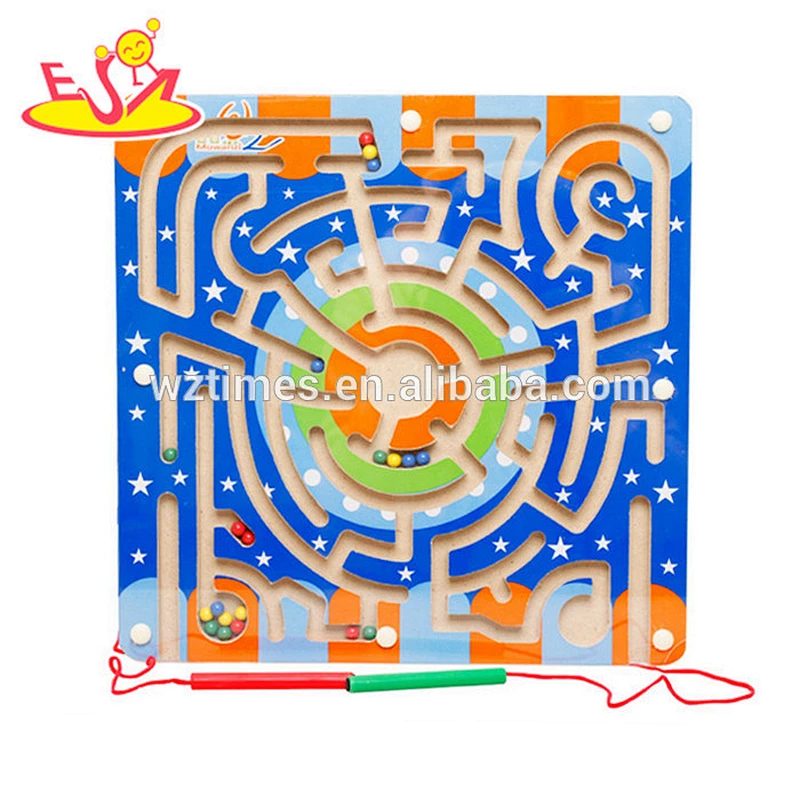 2018 wholesale new design baby wooden magnetic maze board funny kids wooden magnetic maze board best magnetic maze board W11H021