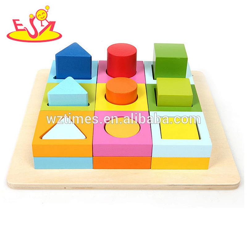 wholesale most popular children's geometric wooden puzzles for sale W13E059