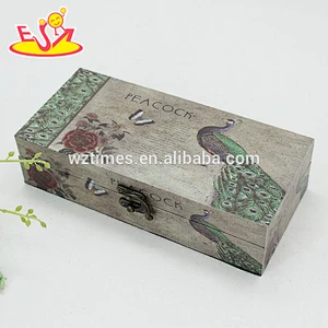 Wholesale pretty household wooden square box new fashion storage wooden square box W18A010