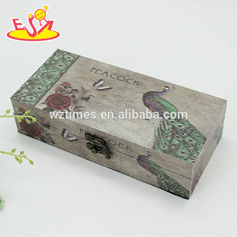 Wholesale pretty household wooden square box new fashion storage wooden square box W18A010